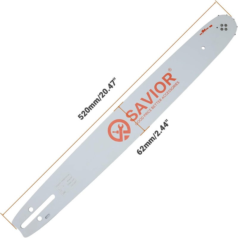 Savior 18 Inch Chainsaw Bar and Chain Combo .325" Pitch .050" Gauge, 72 Drive Links Replacement 180TXLBK095 584408 Chain Saw Bar, For Husqvarna 440, 455 rancher, Jonsered, McCulloch (2 Chains+ 1 Bar) - Image 4